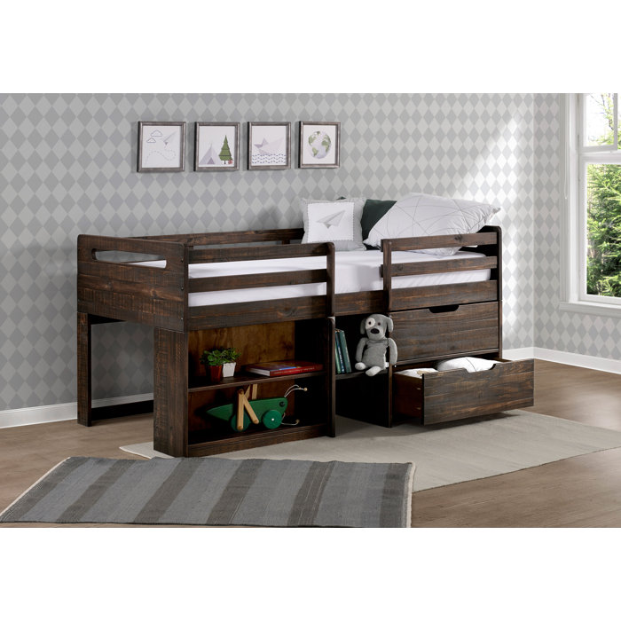 Harriet Bee Mererid Twin Low Loft Bed with Drawers & Reviews Wayfair